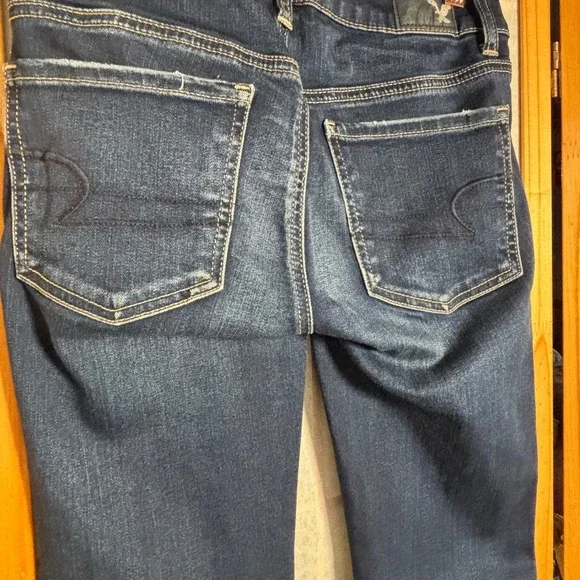 American Eagle Outfitters Women Jeans Dark Wash Skinny Fit Stretch Denim Size 4 - Picture 7 of 10